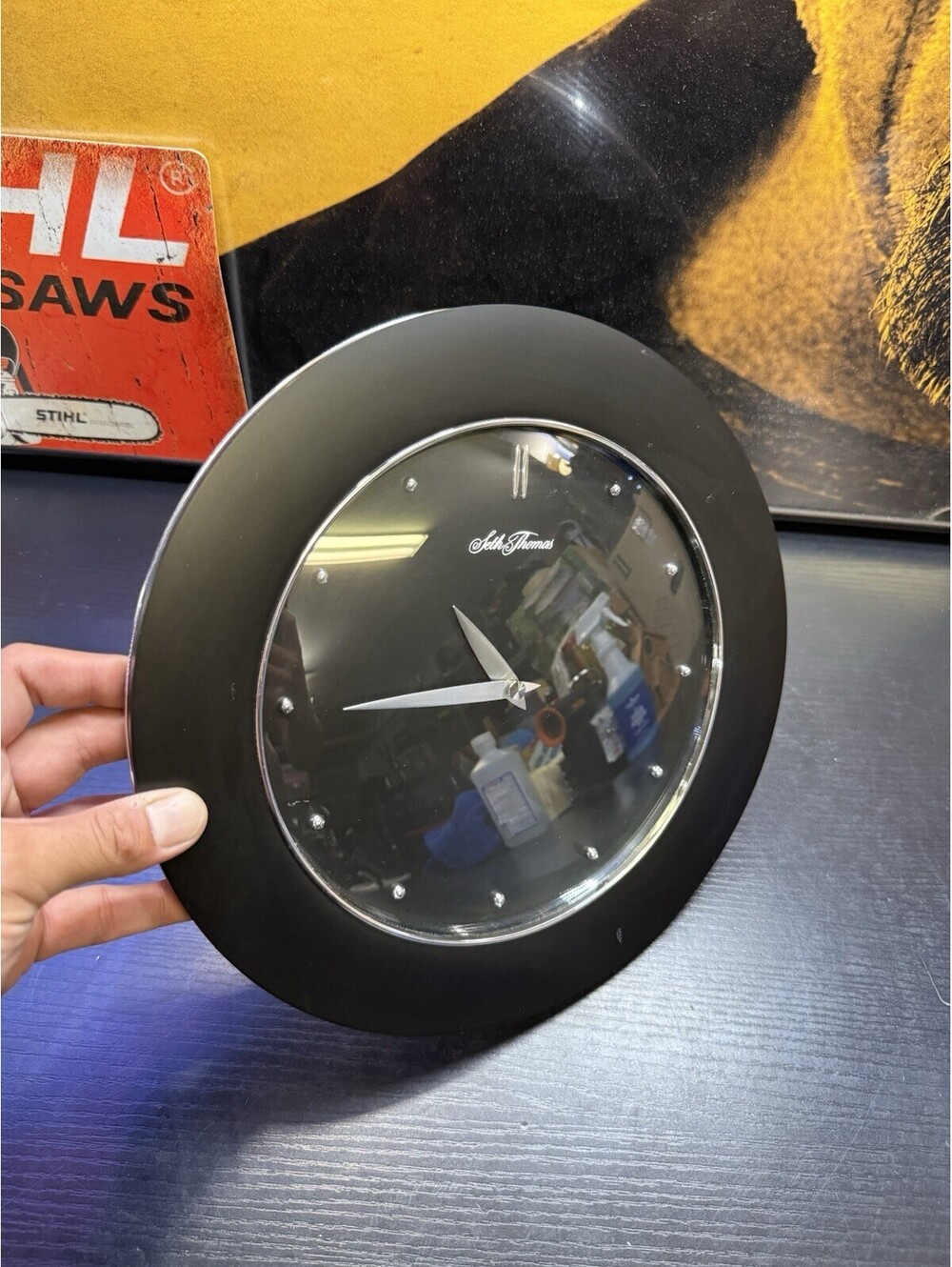 SkyTimer 12” Quartz Wall Clock Black Aviation Pilot Style Made in Taiwan